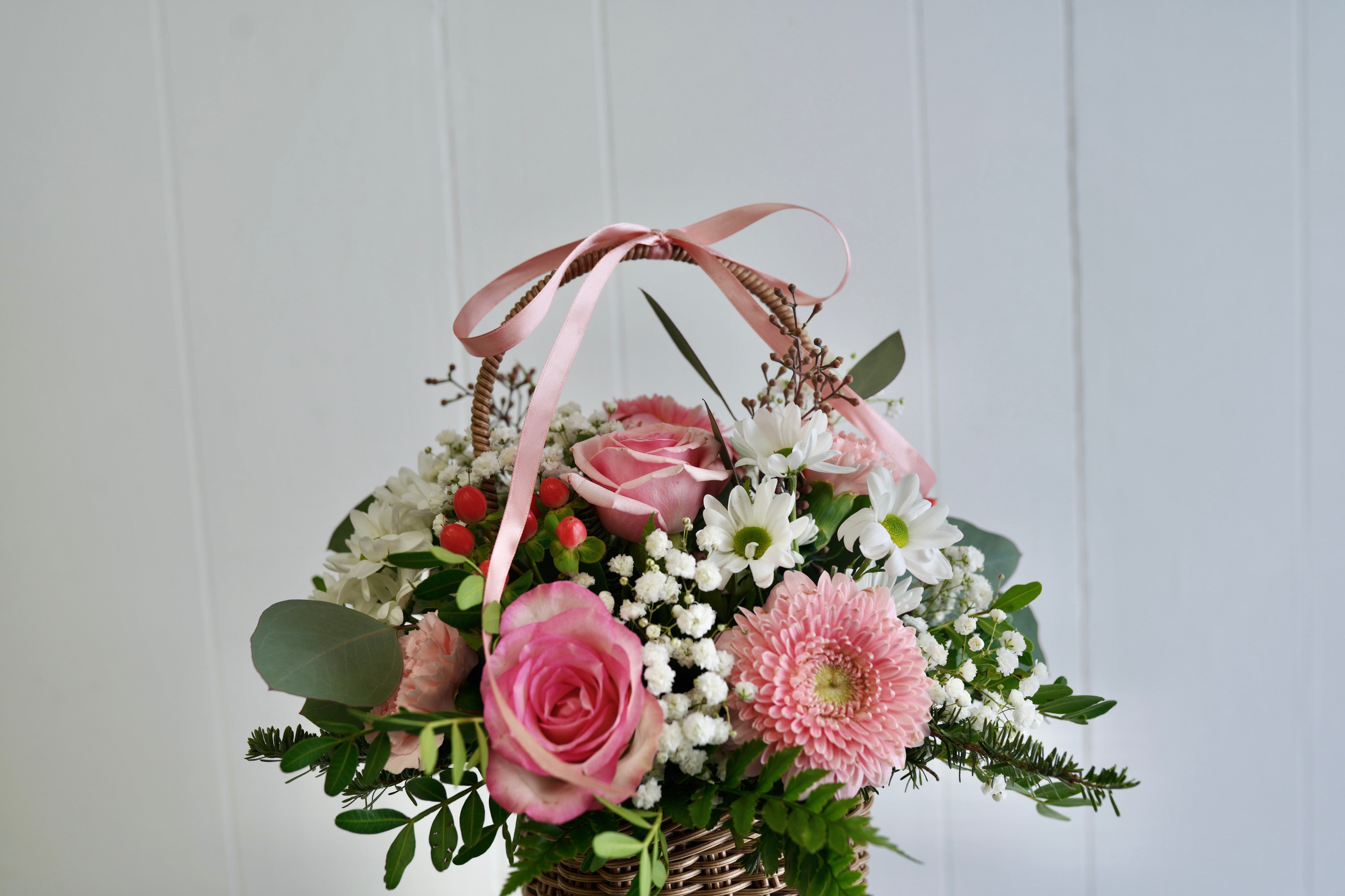 Blushing Blooms Basket