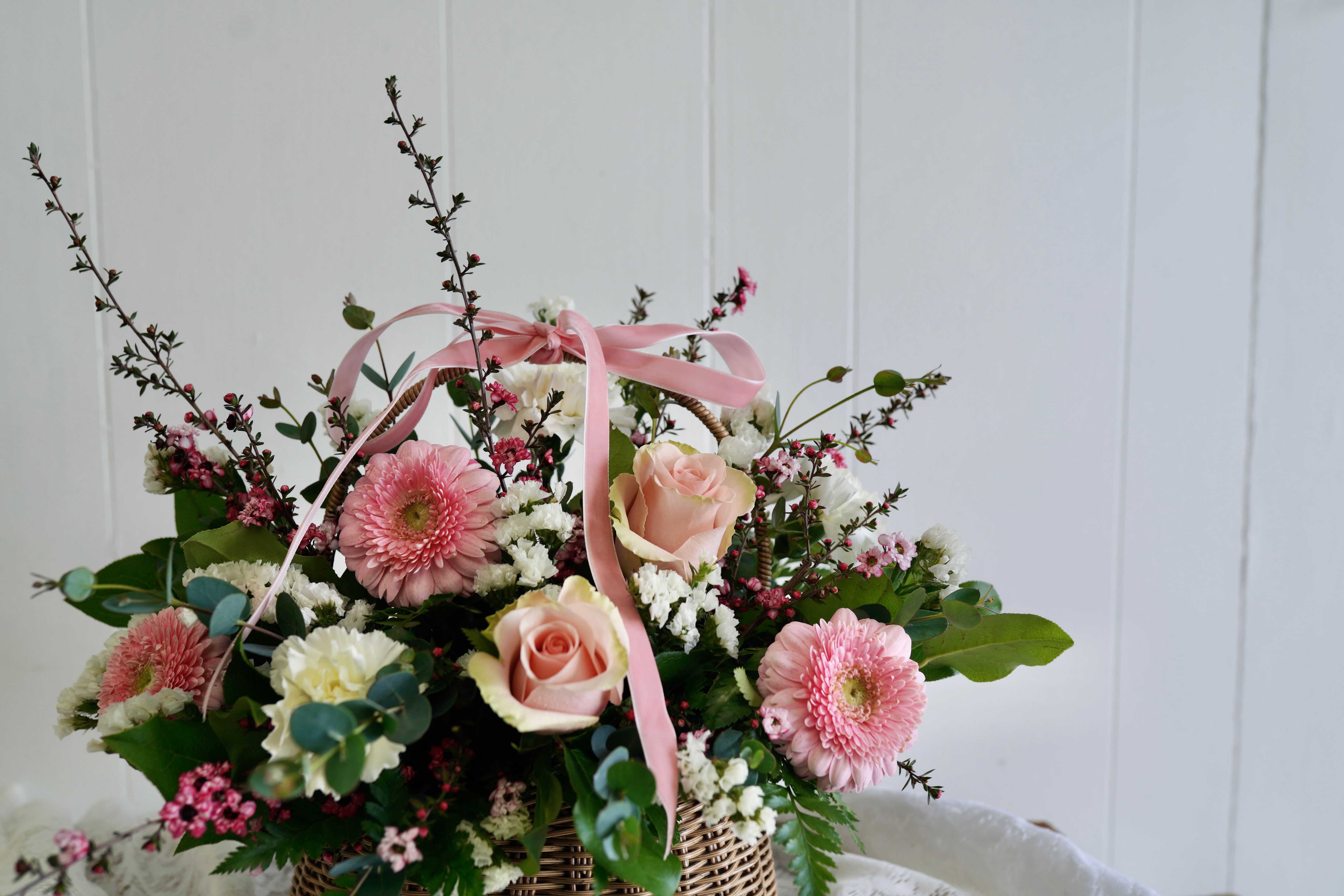 Blushing Blooms Basket