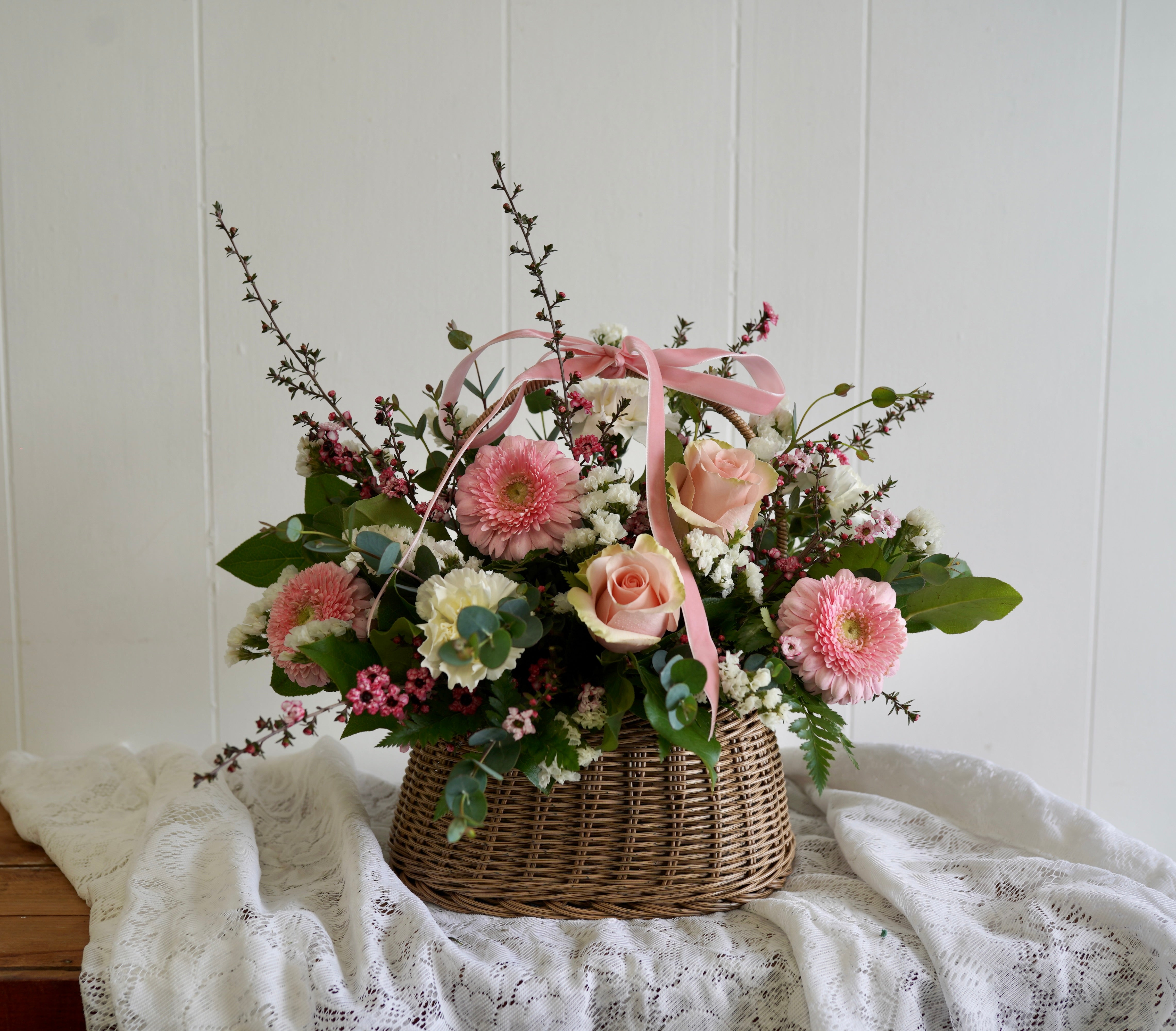 Blushing Blooms Basket