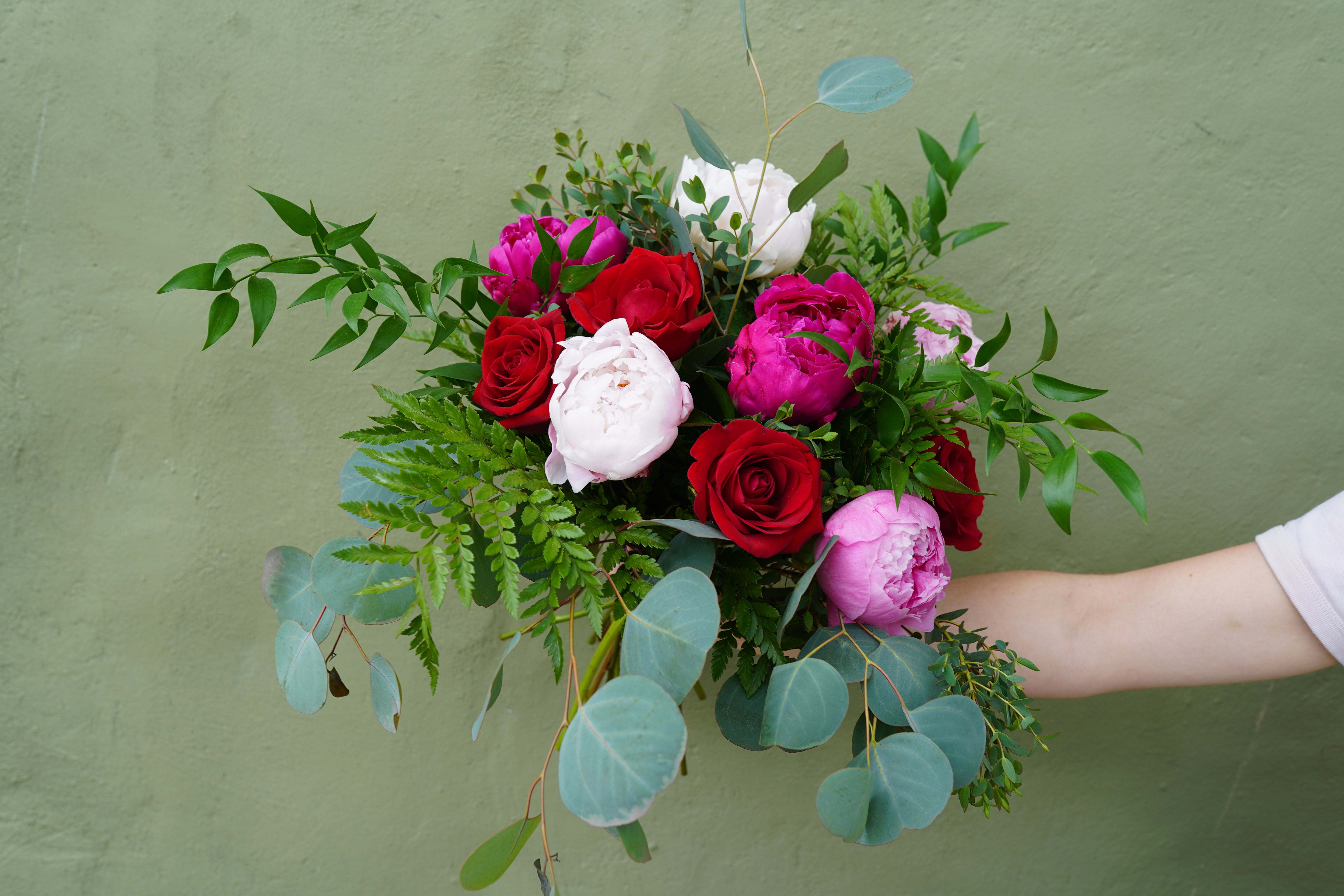 The Duet - Red Roses & Peonies