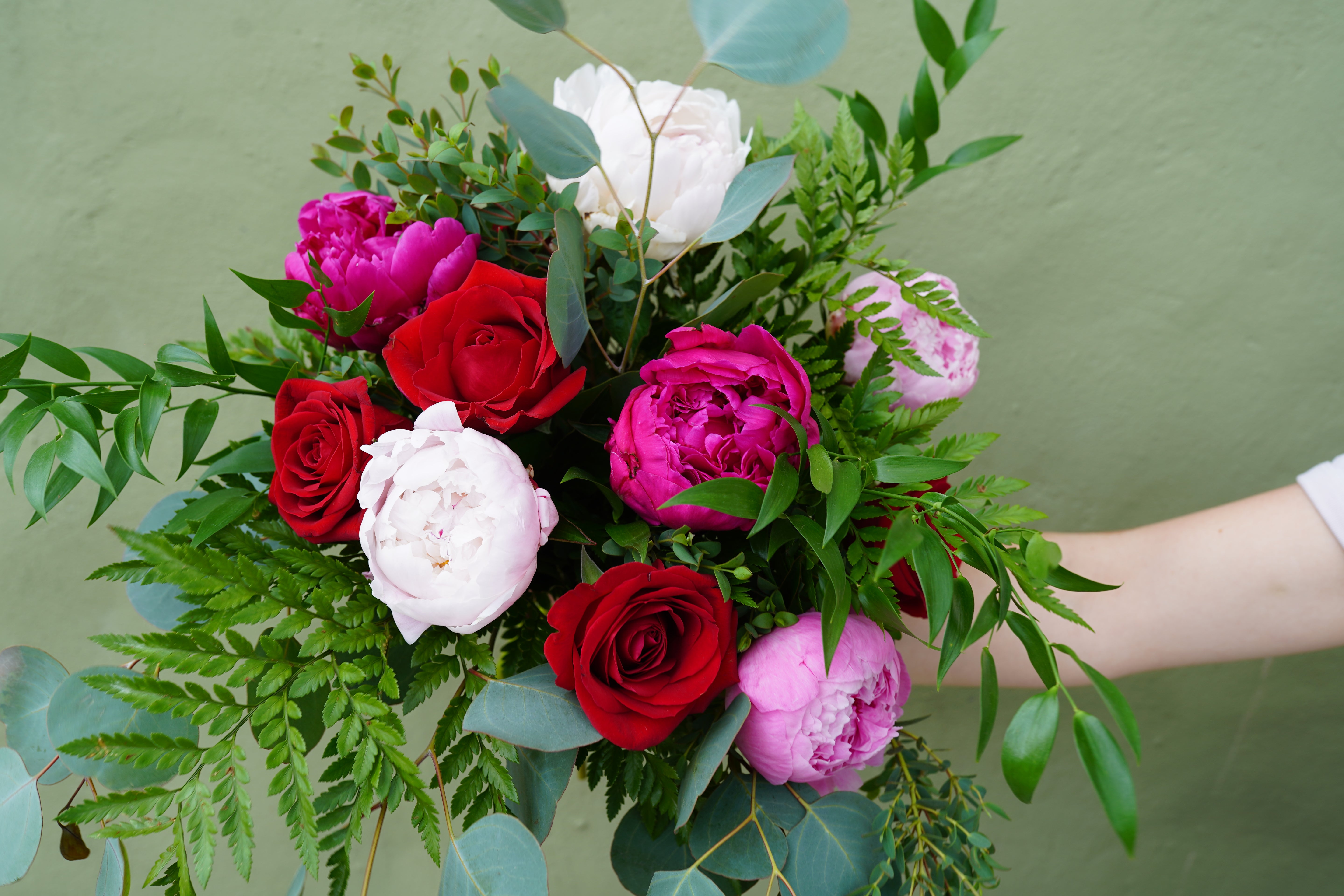 The Duet - Red Roses & Peonies
