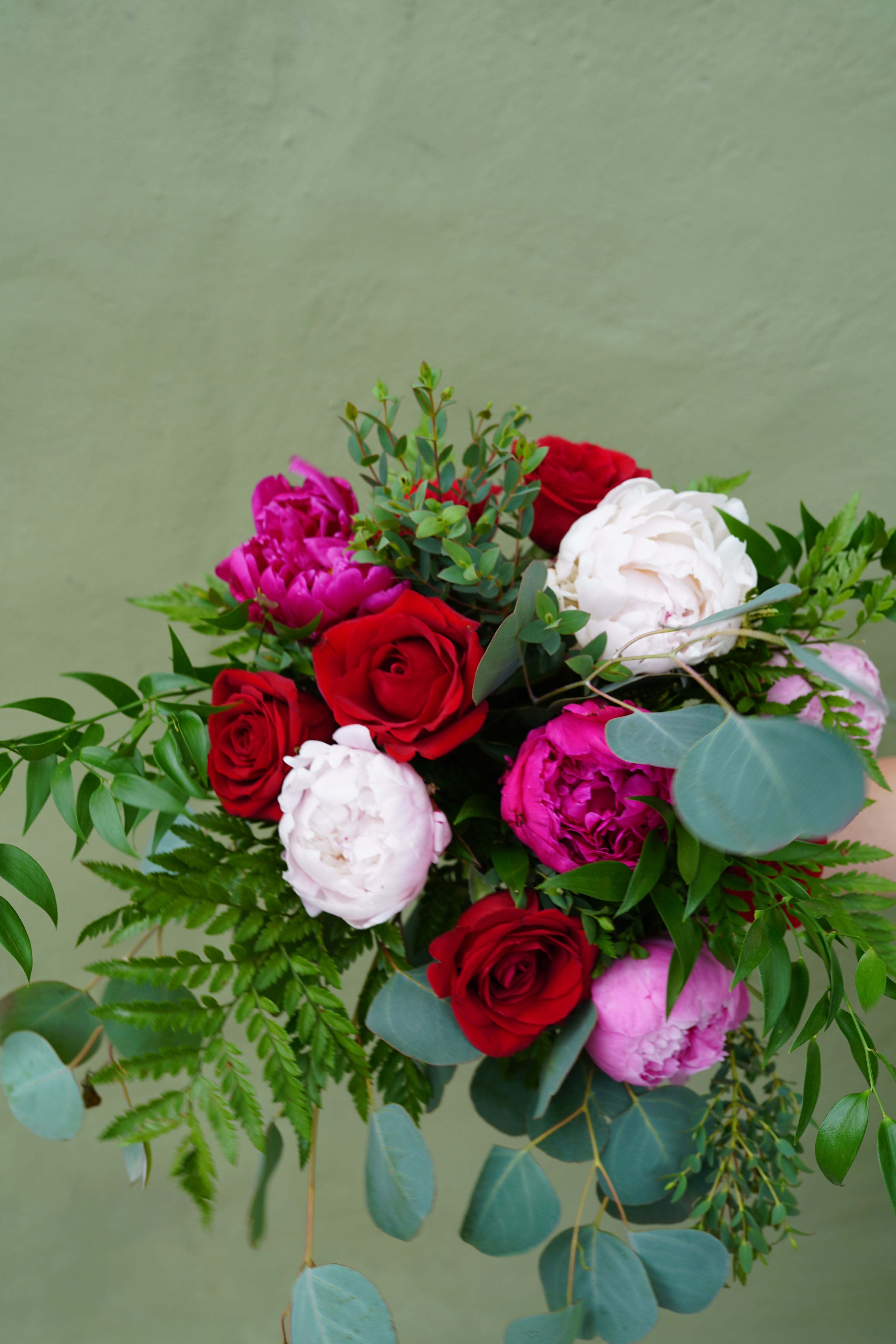 The Duet - Red Roses & Peonies