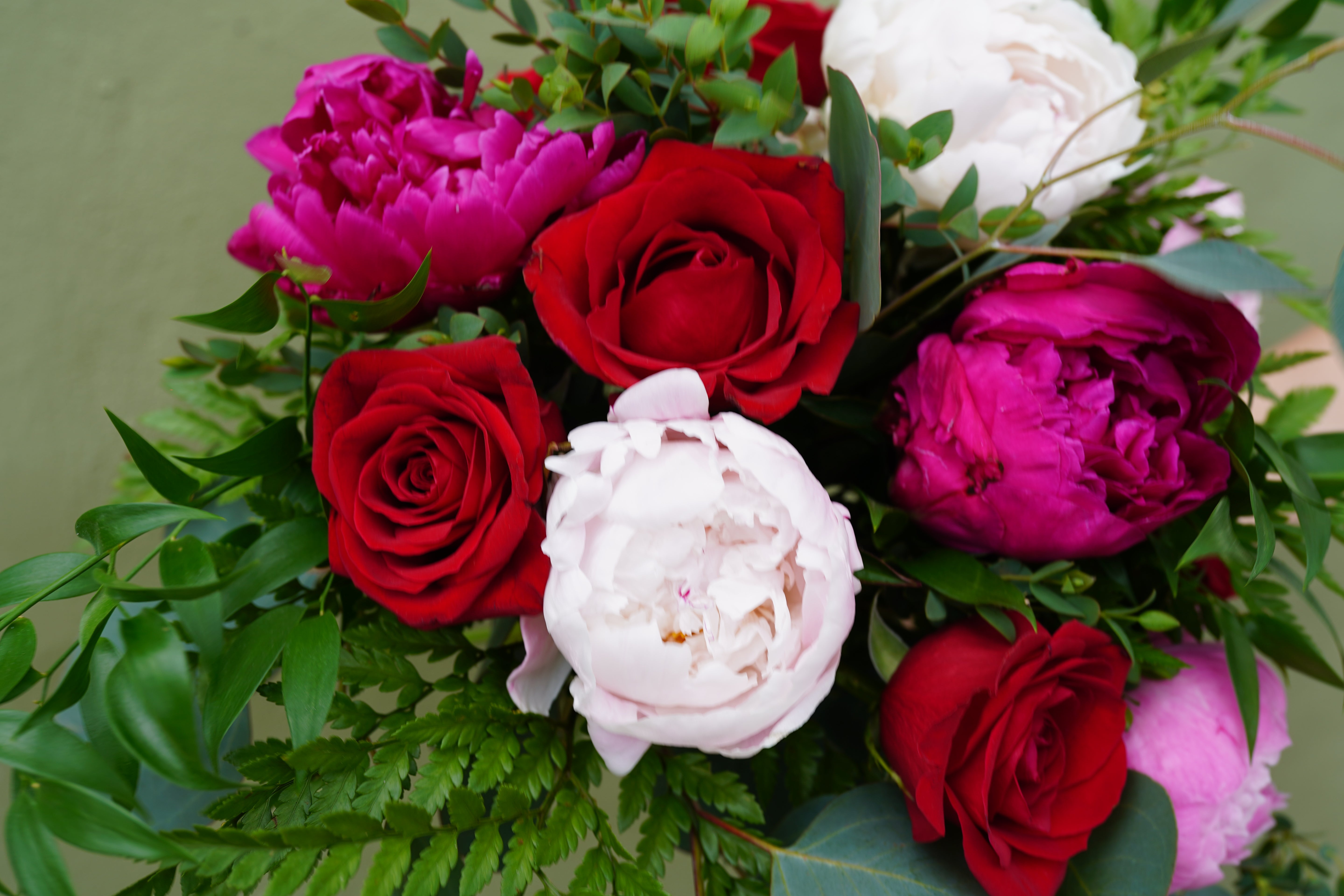 The Duet - Red Roses & Peonies